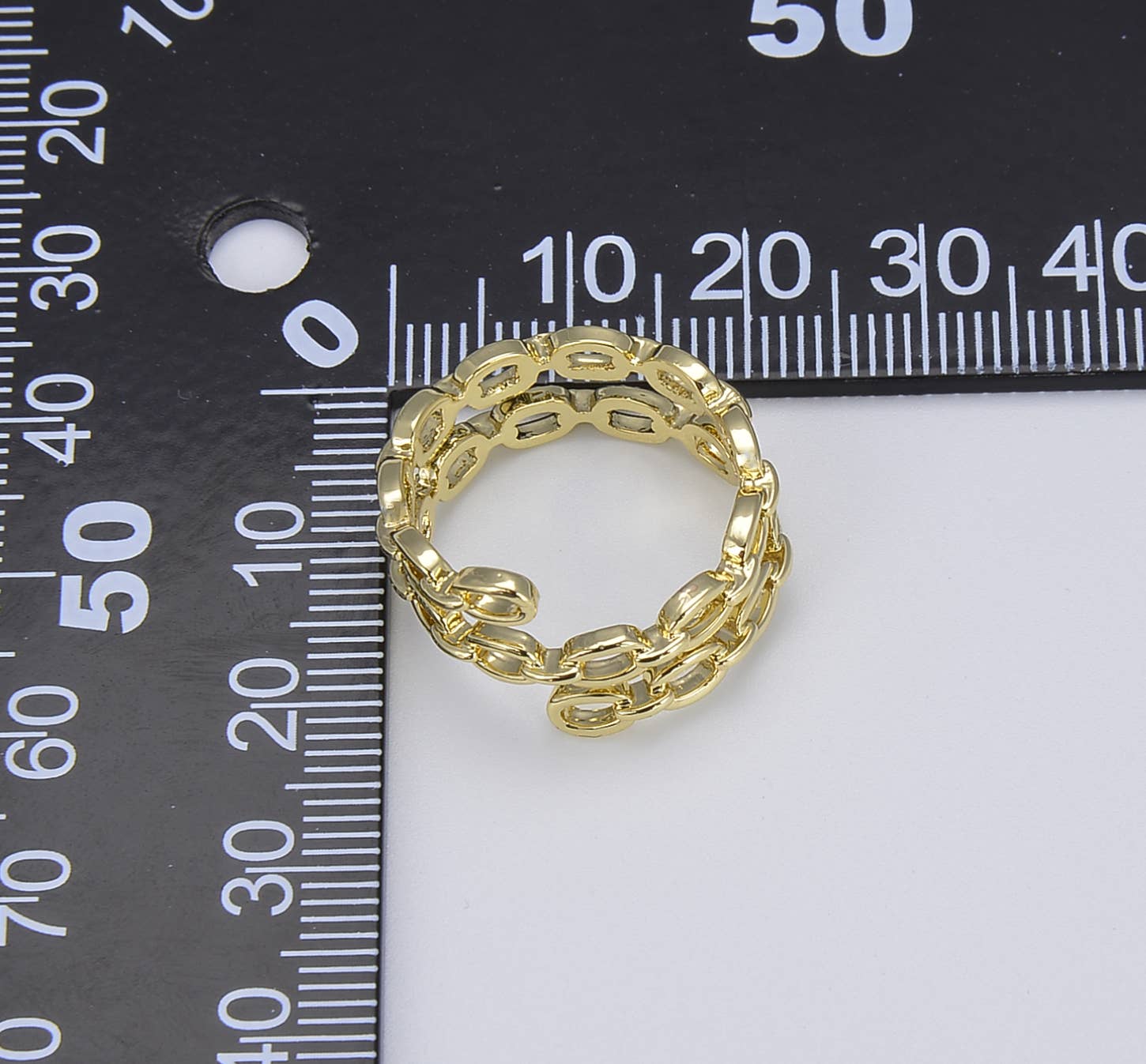 Beads Creation – wholesale Band/stacked ring – 14K Gold-Filled Thick Link Cable Chain Band Ring2