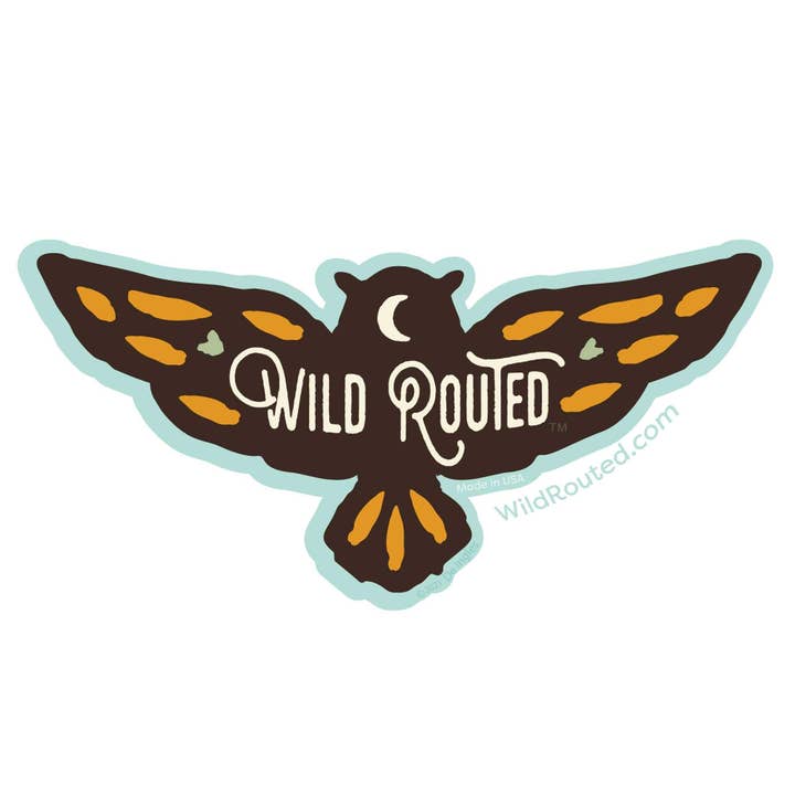 Wild Routed Owl Vinyl Sticker for wholesale by Wild Routed
