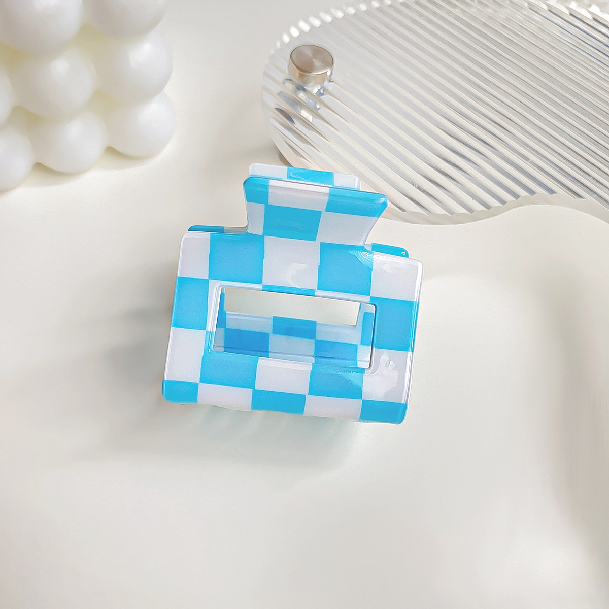 ACCITY - Wholesale Hair Clip - Women's - Checkerboard Hair Claw – Candy Color Acetate Look_CWMM1008428