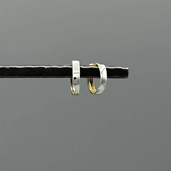 Something Silver - Wholesale Hoop Earrings - 10mm Mini Reversible Silver & Gold Clicker Hoops