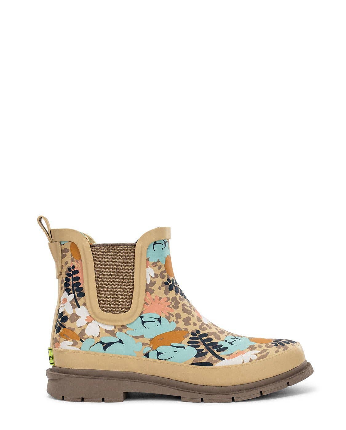 Women's Leopard Floral Chelsea Rain Boot - Taupe for wholesale on Faire0
