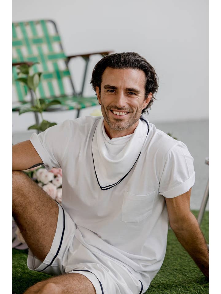 Midnight Mischief – wholesale Sleepwear bottom – men's – Luxe Men's White Satin Shorts