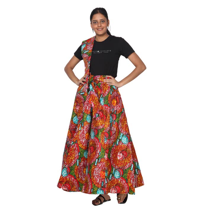 African Stars - Wholesale Skirt - Women's - Women's African Printed Long Maxi Skirt -- FI-3214