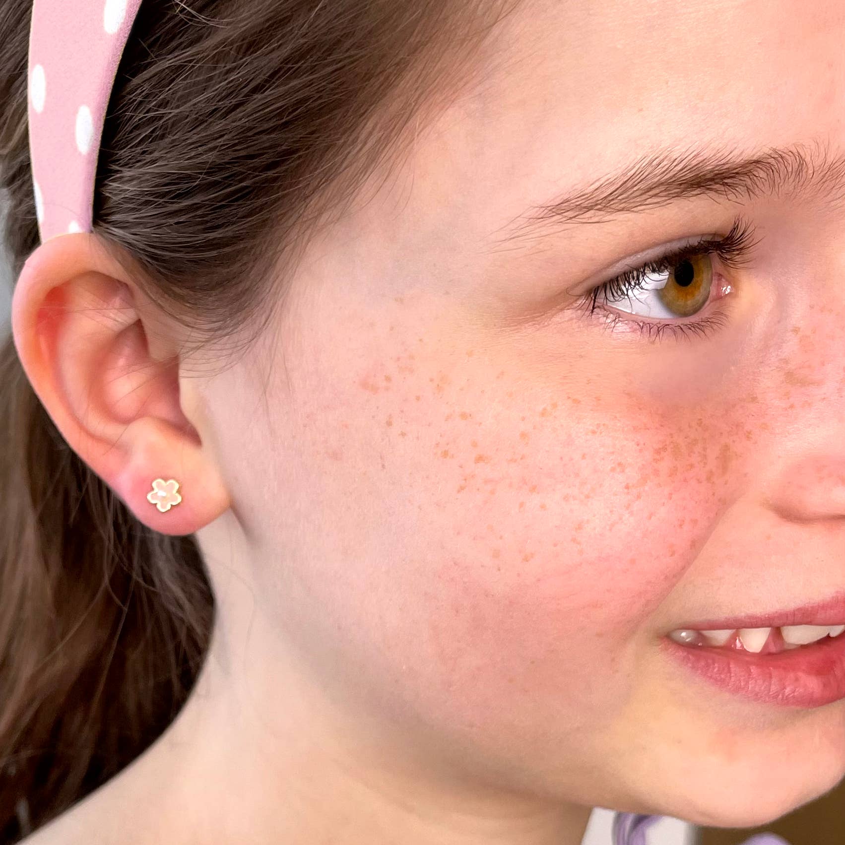 Girl Nation - Wholesale Stud/Post Earrings - Pink Fancy Flower Cutie Stud Earrings2