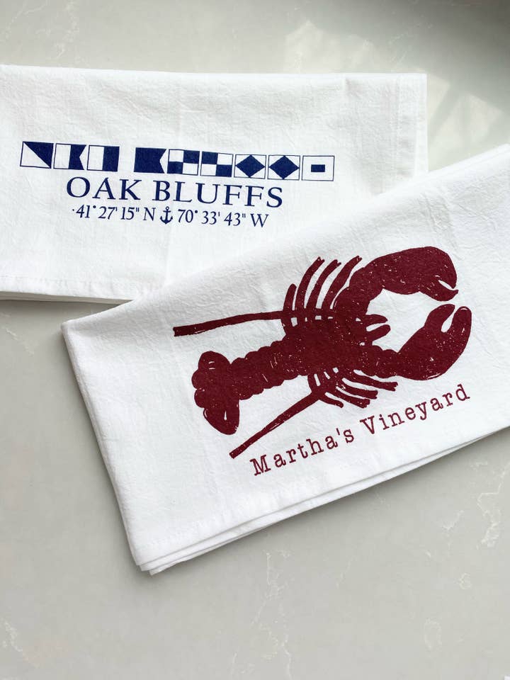 Personalized New England Lobster Tea Towel – Coastal Hostess for wholesale by Seagate Studio