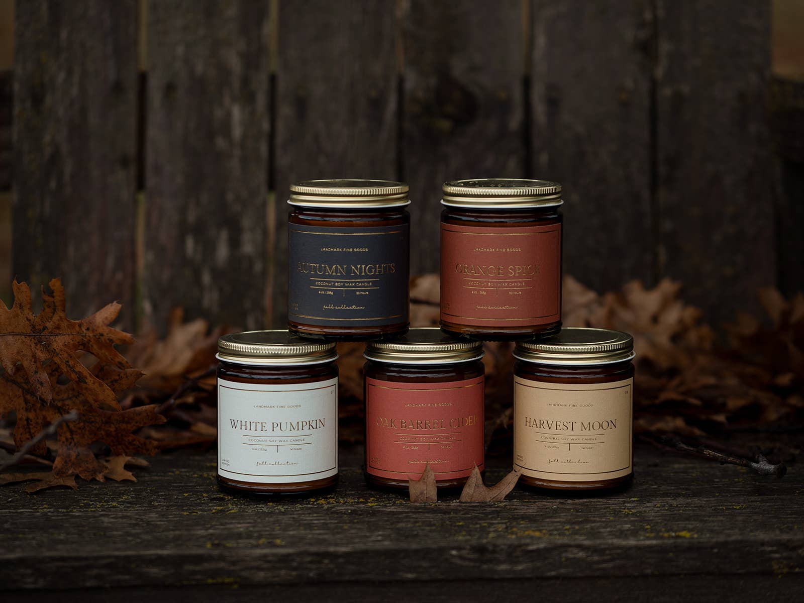 Landmark Fine Goods - Wholesale Jar/Filled Candle - Fall Candle - Harvest Moon Luxe Label 4