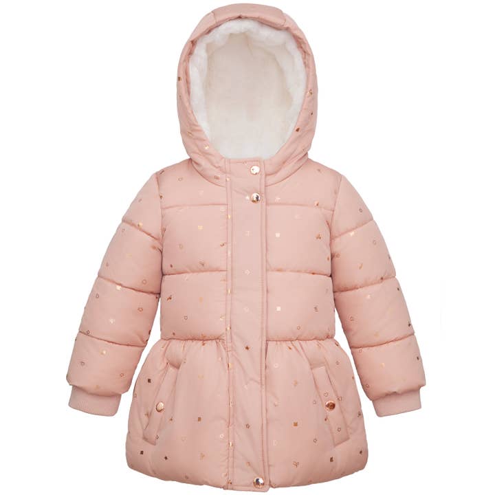 Rokka & Rolla - Wholesale Puffer Jacket - Kids - Toddler Girls' Starlight Winter Coat Mini Fur Jacket10