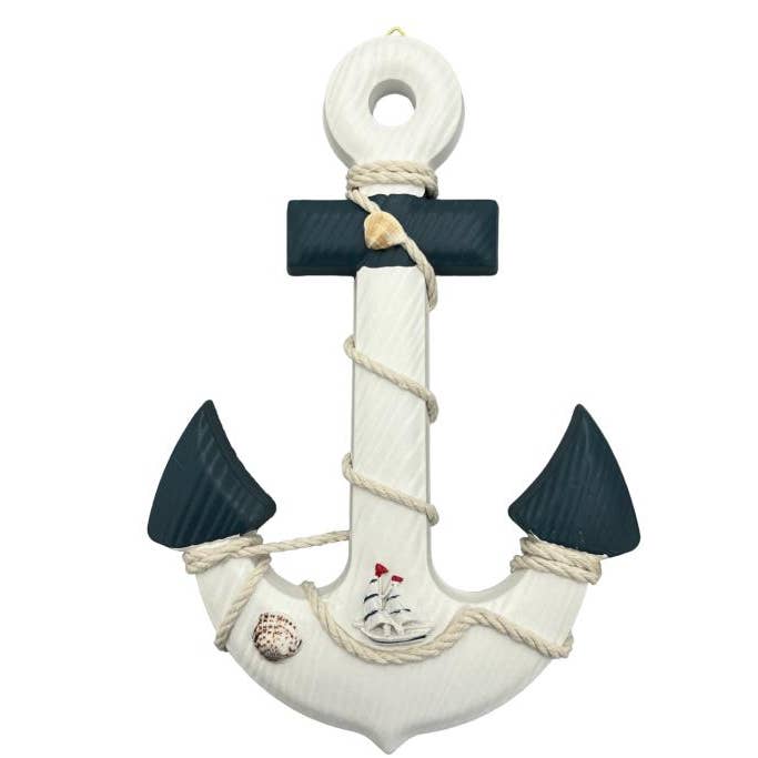 Ancla de Puerto Azul con Cuerda Alrededor con Velero & Se-003 para venta al por mayor de International Gifts Ltd.