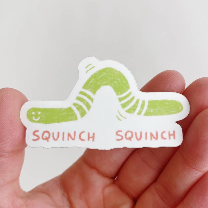 sticker - squinch worm for wholesale by Allison Mckeen Art