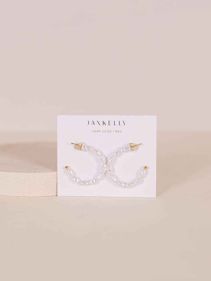 Brincos de argola multi-pérola por atacado de JaxKelly