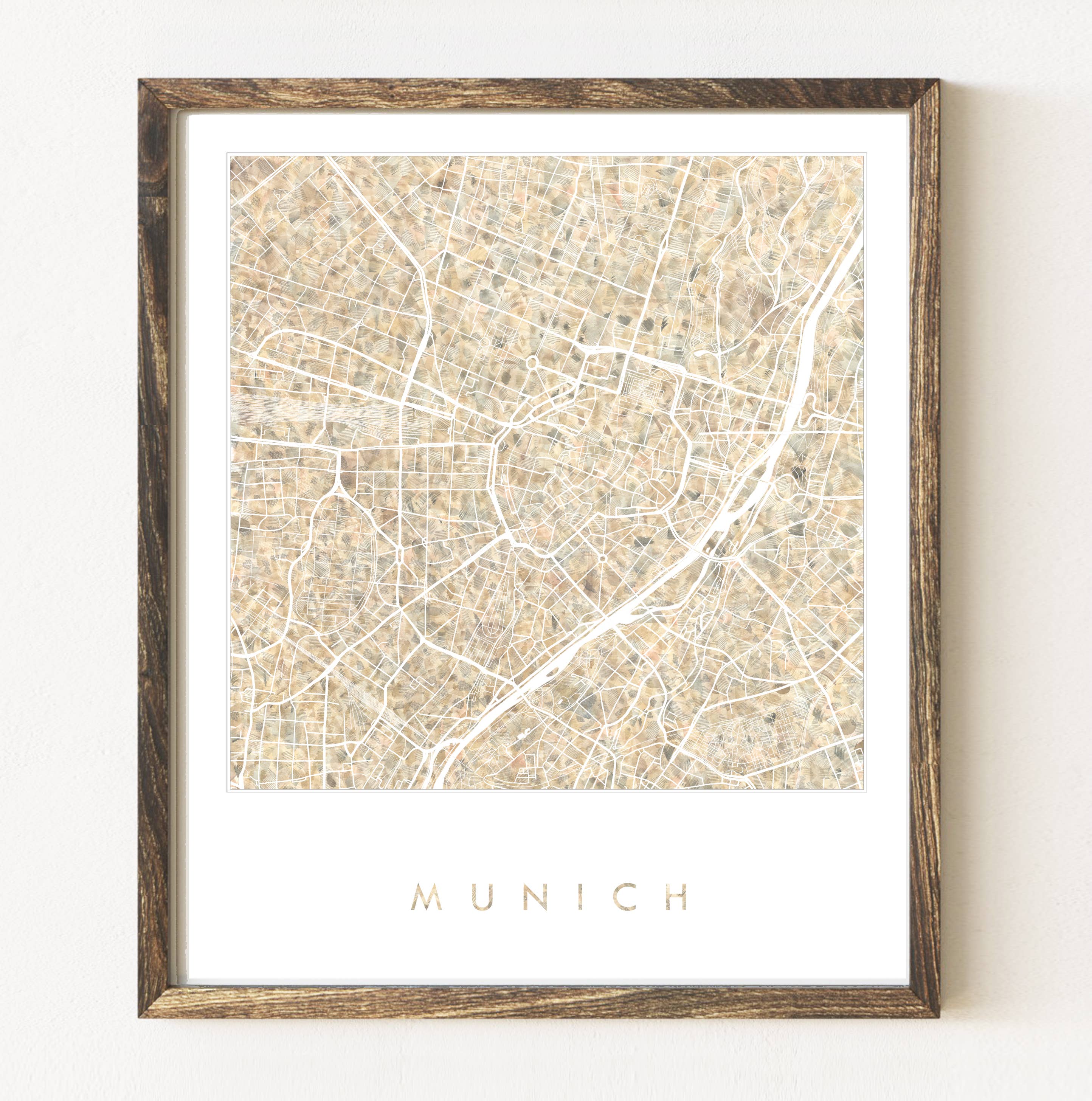 Turn-of-the-Centuries – wholesale Konsttryck – München Tyskland Målad karta - KONSTTRYCK23