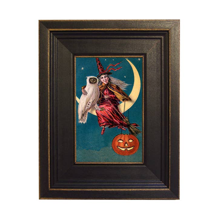 Witch and Owl Vintage  Painting Print on Canvas for wholesale by Madison Bay Co. - Historical Home Decor Reproductions