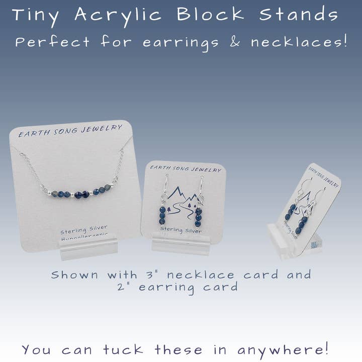 Tiny Acrylic Block Stand ~ Earring Necklace Product Display for wholesale by Earth Song Jewelry