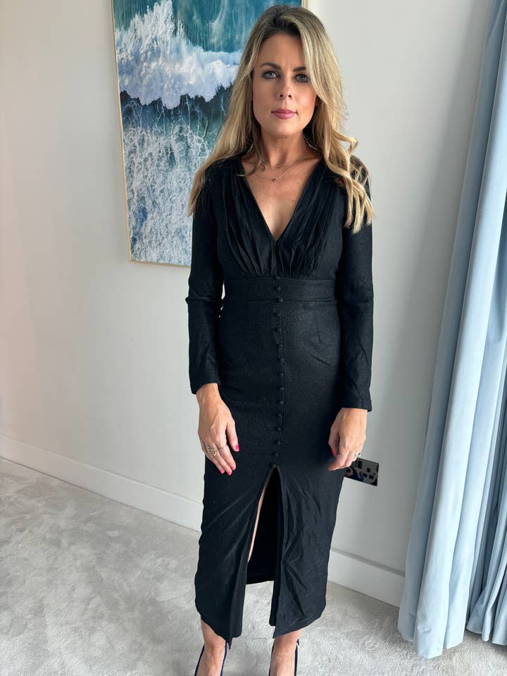 Vestido midi MIMI negro para venta al por mayor de SJ The Label