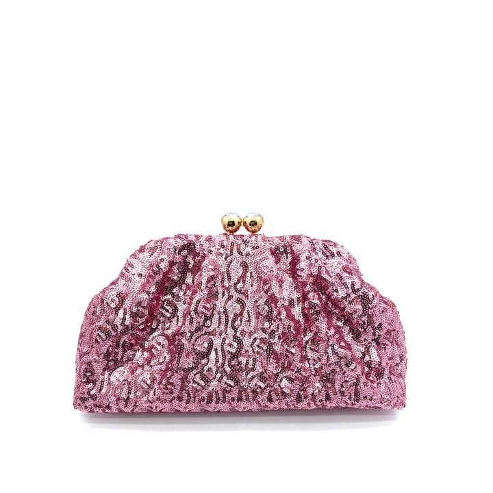 Belle Trading Ltd - Wholesale Clutch Bag - Women's - Rylee Sequin Pouch Clutch Bag with Chain