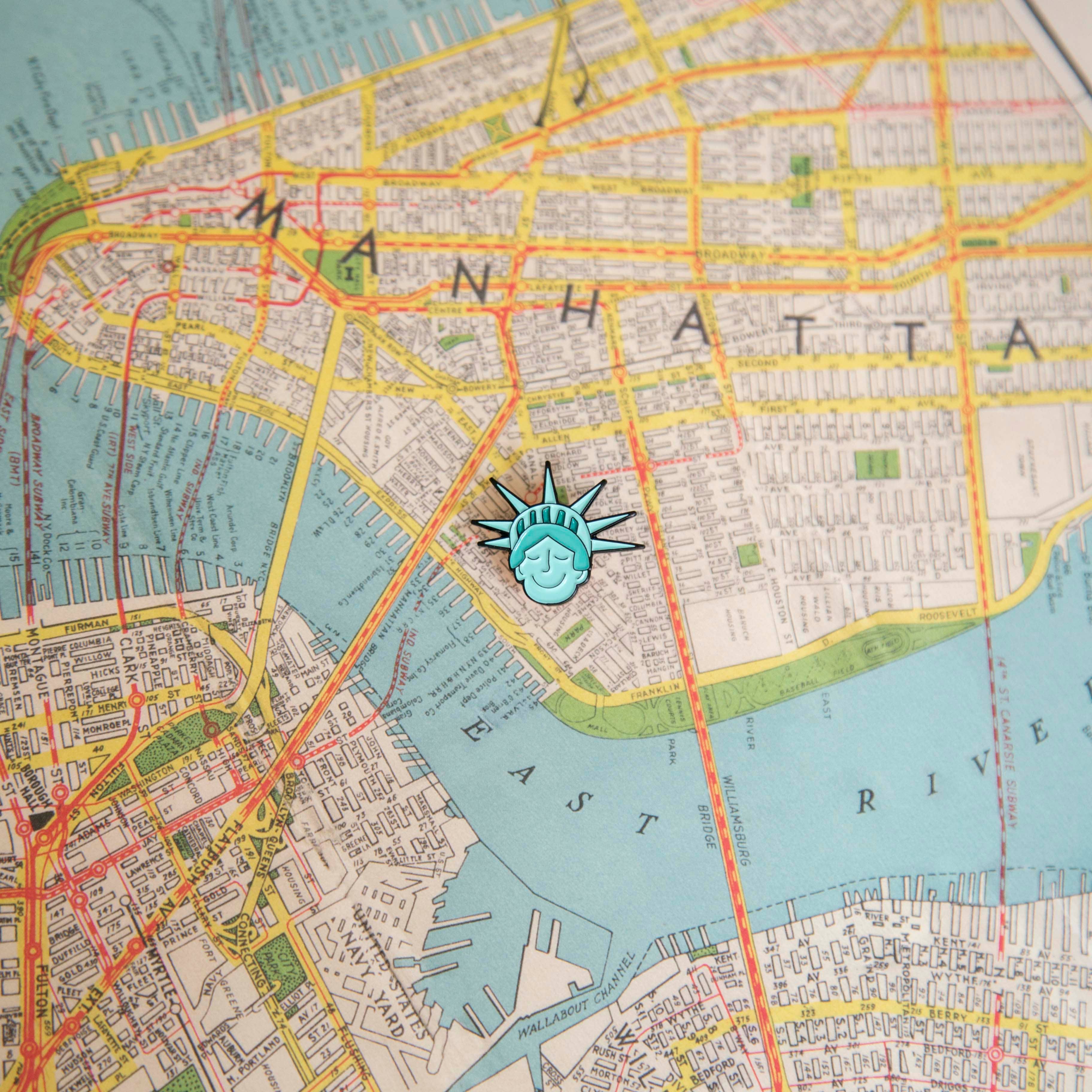 CaraCaraNYC - Wholesale Lapel Pin/Button - Sweet Lady Liberty 1" Enamel Pin10