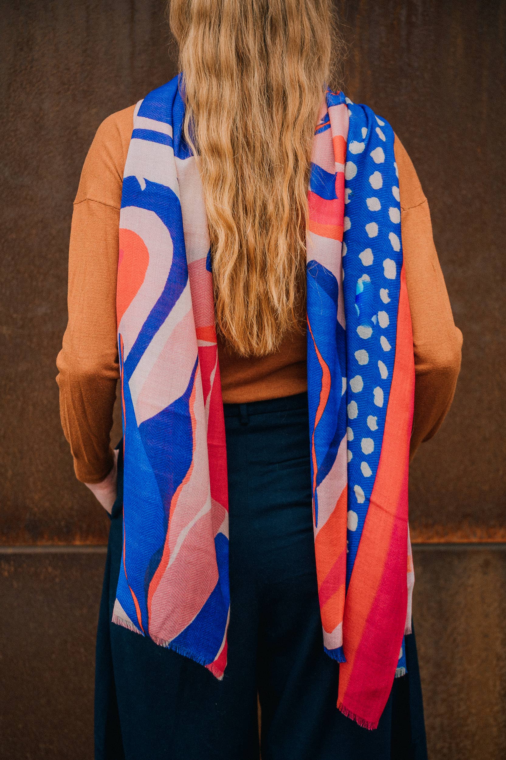 estelle - Venta al por mayor Bufanda - Mujer - Bufanda de lana fina con patrón abstracto2