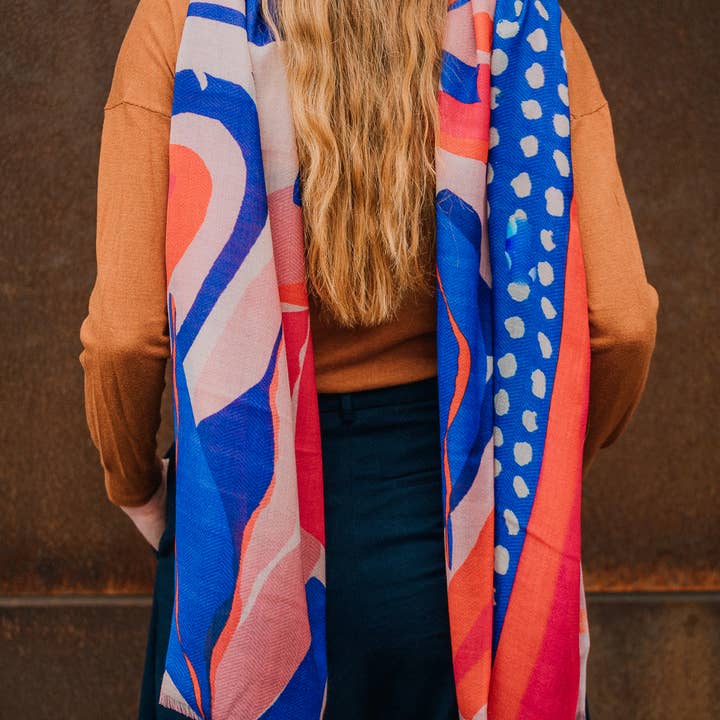 estelle - Venta al por mayor Bufanda - Mujer - Bufanda de lana fina con patrón abstracto2