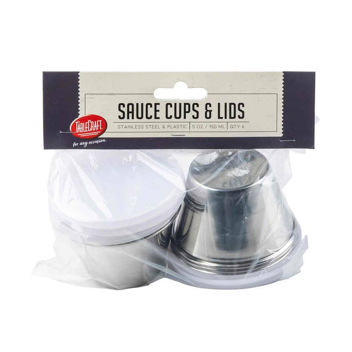 TableCraft Products Company - Wholesale Condiment/Dip Bowl - 5 oz Sauce Cups with Clear Lids, Pack of 61