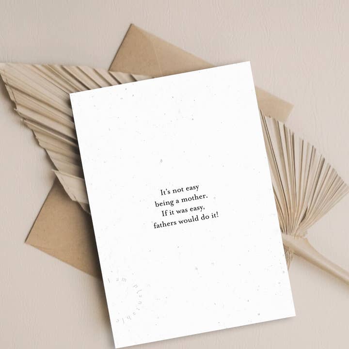 PLANTABLE Mother's Day Card || NOT EASY - 6Pack for wholesale by Axel & Ash