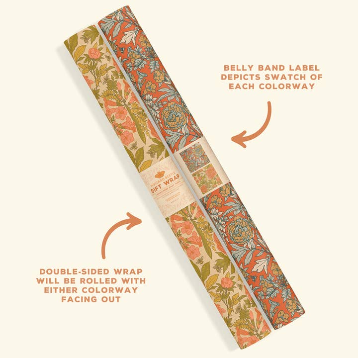 Mustard Beetle - Wholesale Flat Wrap - Gift Wrap: Peonies5