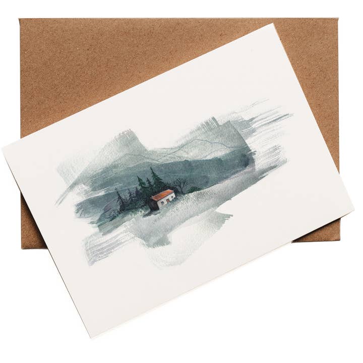 Scottish bothy no2 Card for wholesale by Kerry Hyndman Illustration