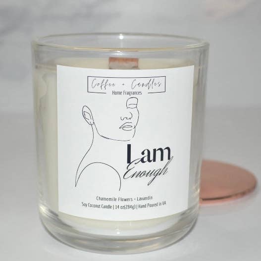 I Am Enough | Candle for wholesale by Coffee + Candles LLC