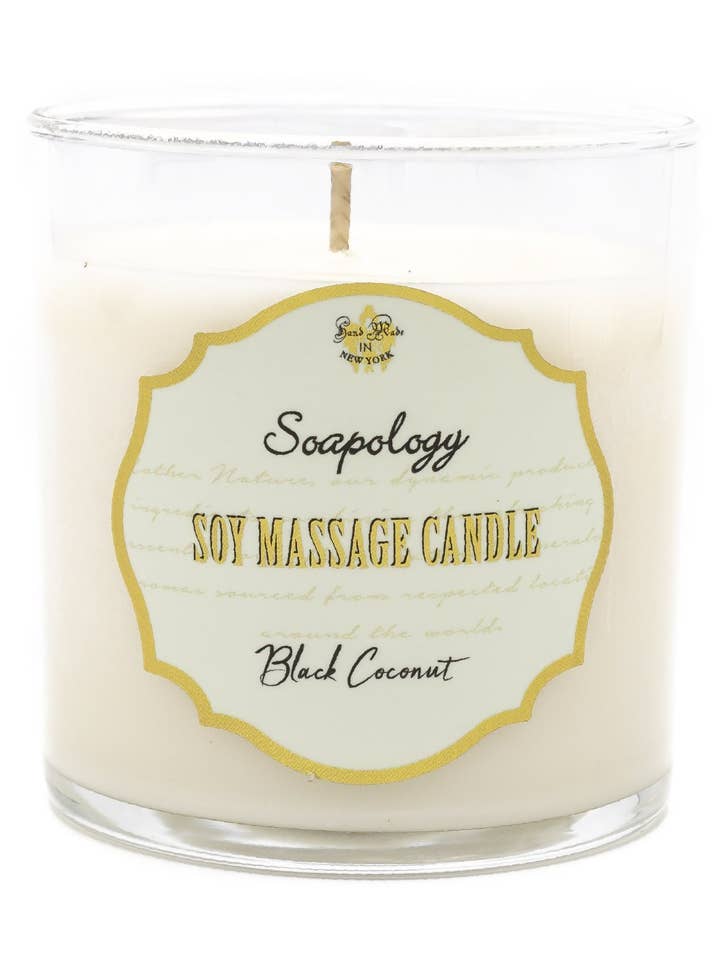 Soy Massage Candle - Black Coconut for wholesale by Soapology