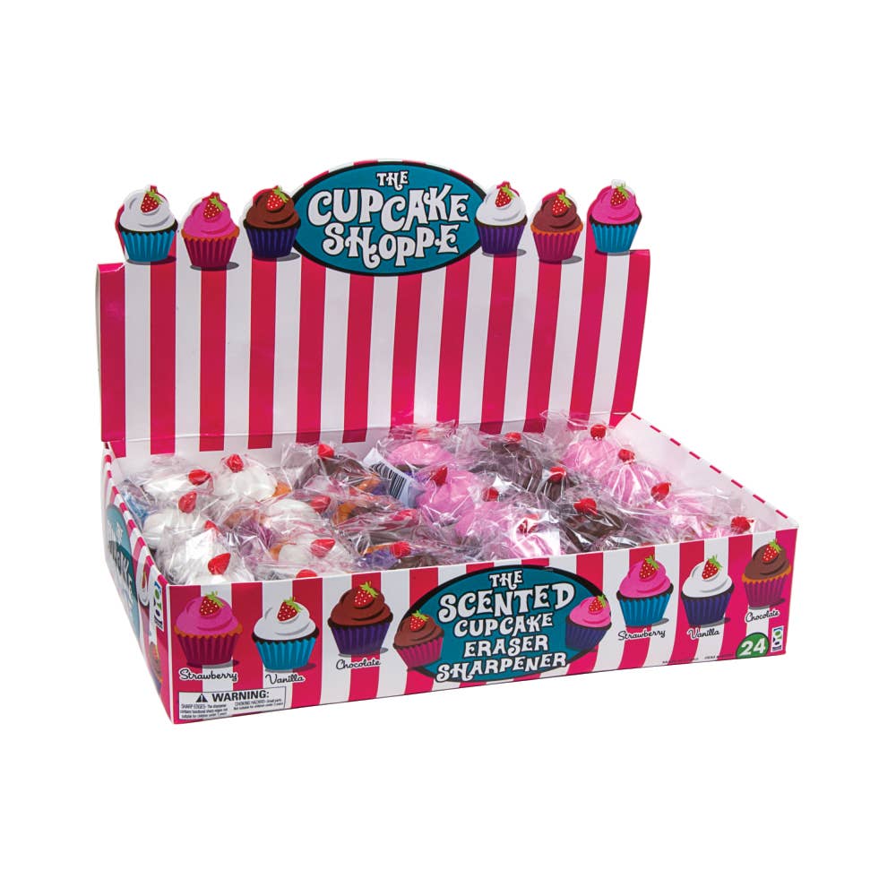 Geddes - Wholesale Pencil Sharpener - Cupcake Shoppe Scented Eraser/sharpener 24/ds4