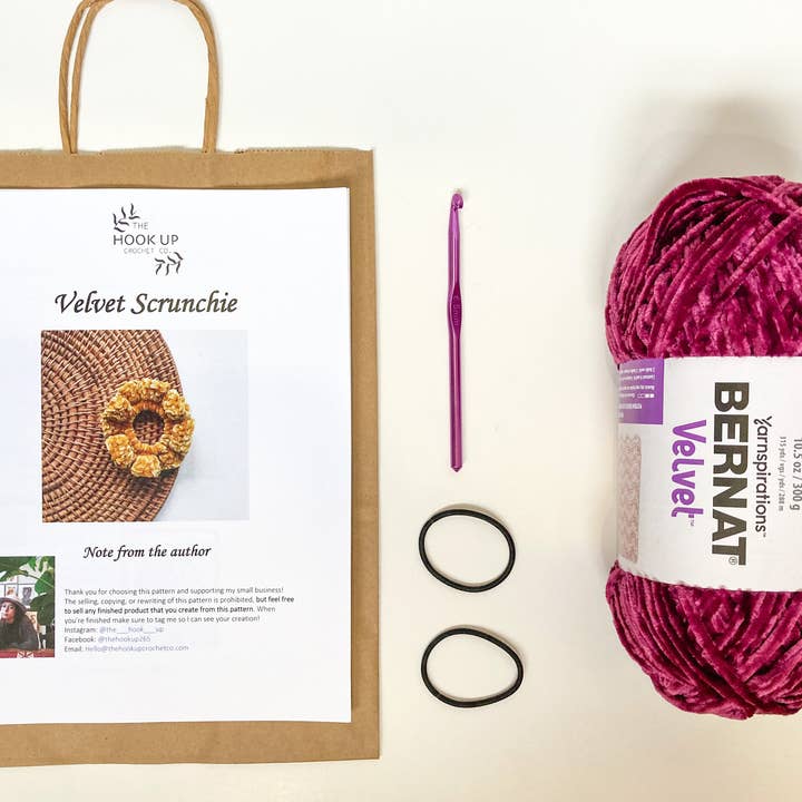 Scrunchie Crochet Kit for wholesale by The Hook Up Crochet Co.