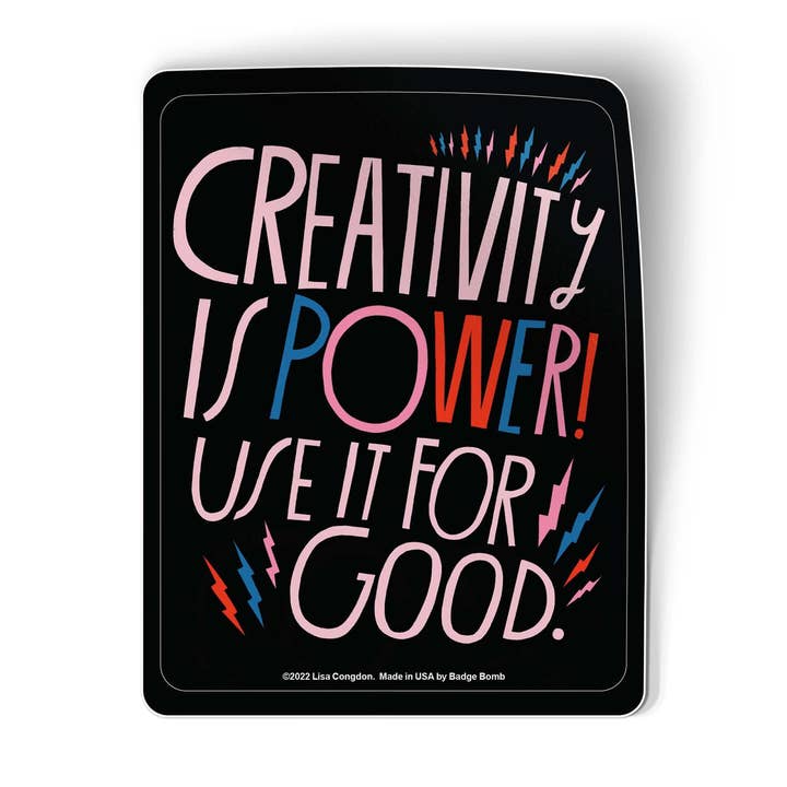 Creativity Is Power Sticker for wholesale by Badge Bomb