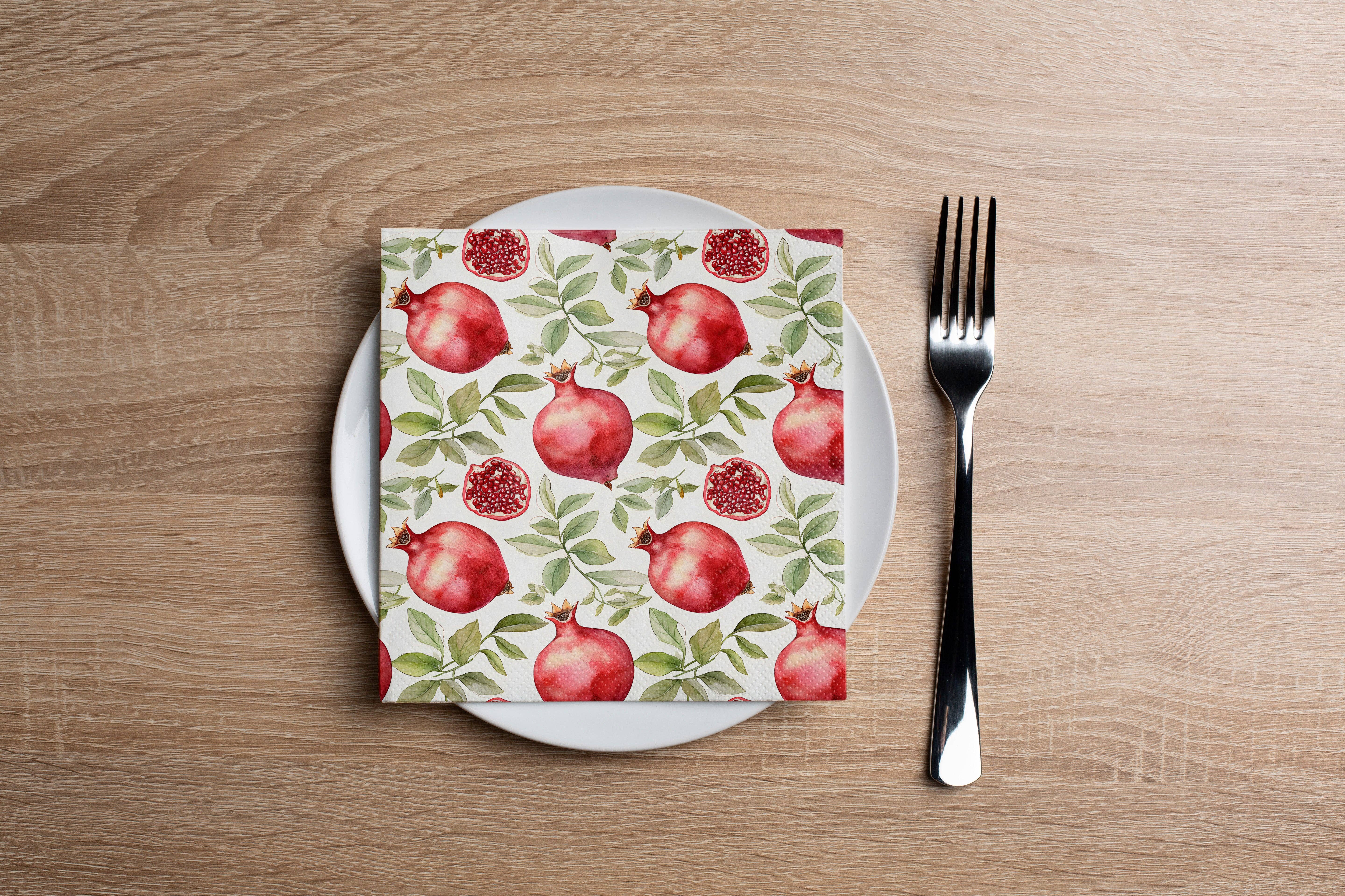 Altoonastore - Wholesale Disposable Napkin - Pomegranate Greenery Cocktail Napkin0