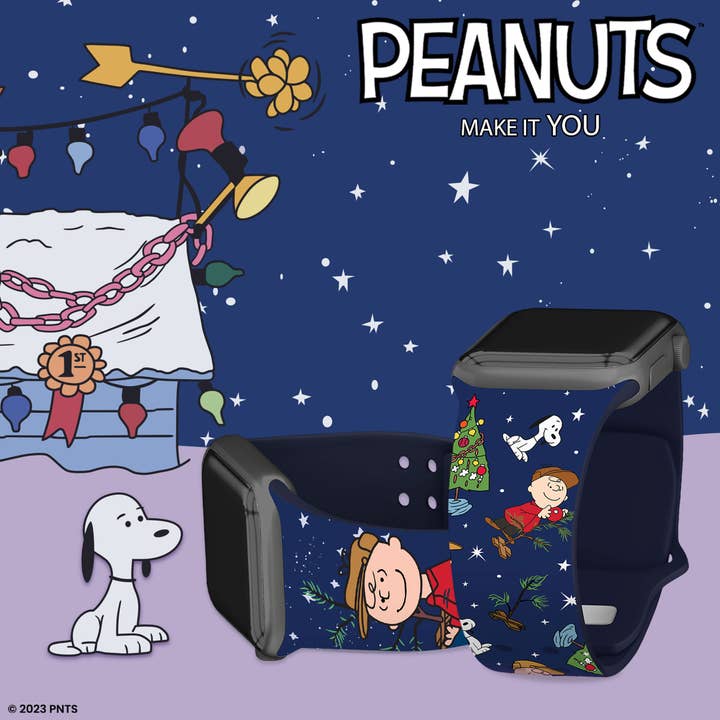 Affinity Bands – Pulseira de relógio - Mulher por atacado – Pulseira Peanuts Charlie Brown Natal HD Apple Watch