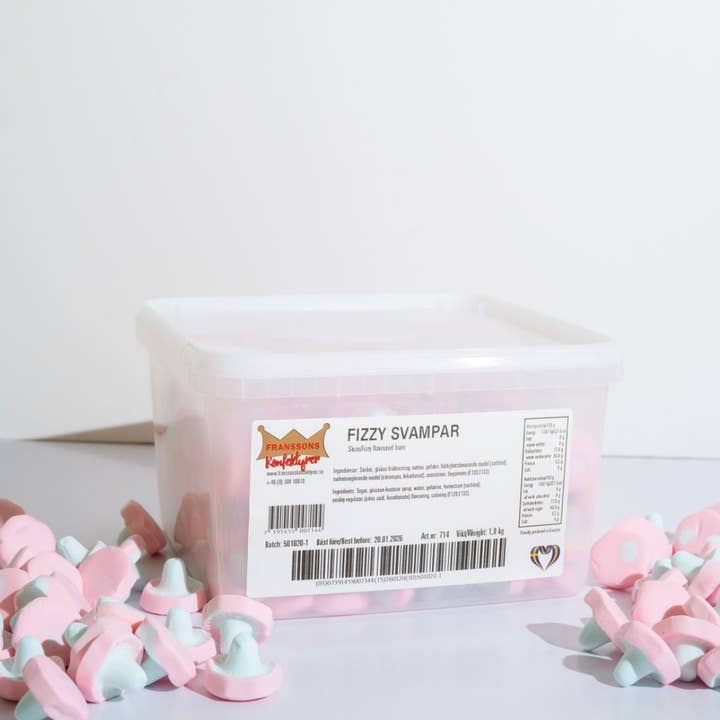 Sweet As Fudge Candy Shoppe - Wholesale Gummy - Swedish Candy Fizzy Mushrooms 2.2 lb. case