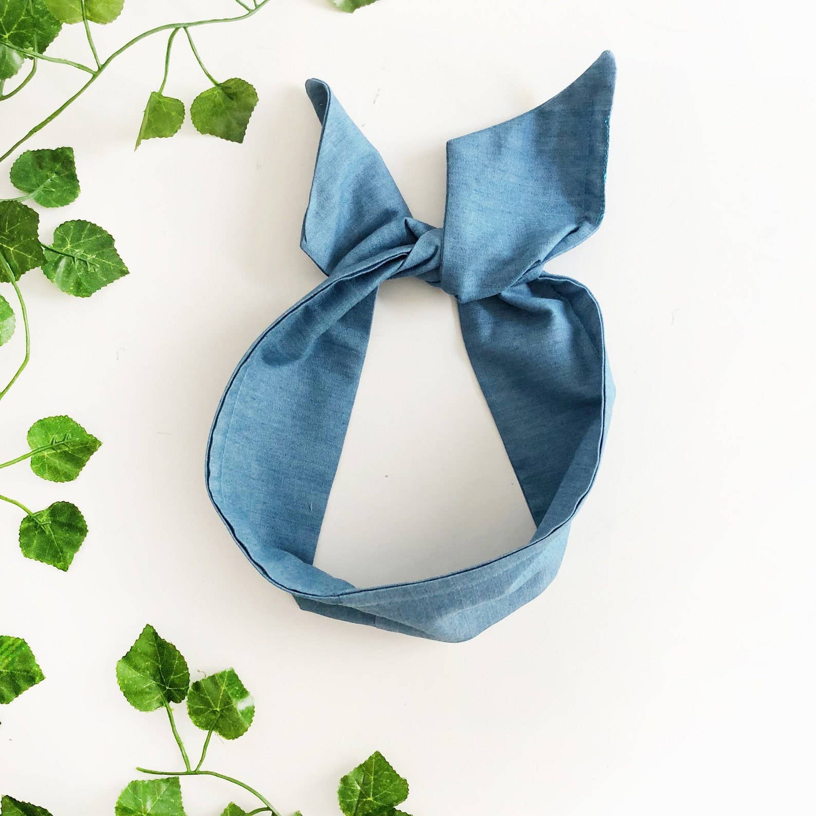 Mustard Monday - Wholesale Fashion Headband - Women's - Light Denim Cotton Wire Headband, Wide headband 3