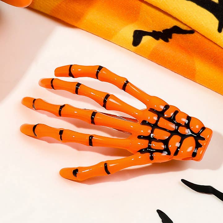 ACCITY - Wholesale Hair Clip - Women's - Halloween Skeleton Hand Hair Duckbill Clip_CWAHA16437