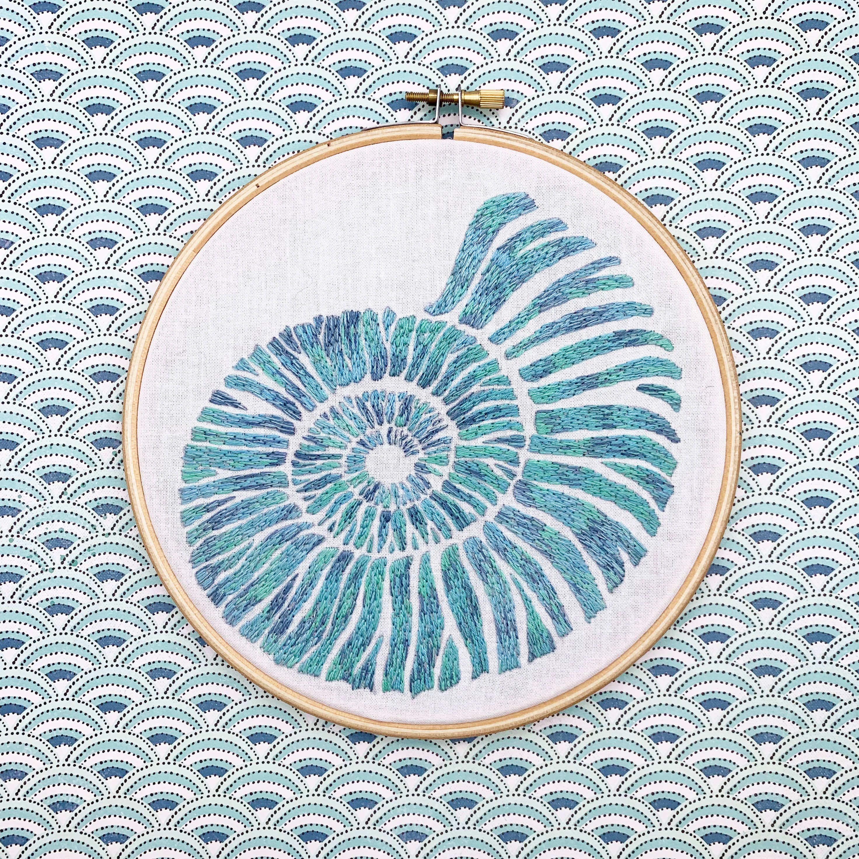 Cinnamon Stitching - Wholesale Craft Sewing Kit - Ammonite Embroidery Kit7