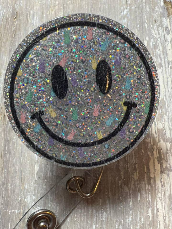 Badge ReeL Bunny Smiles for wholesale by The Wild Poppy