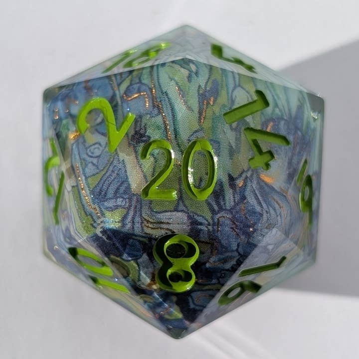 EBONWOOD - Wholesale Dice - Jungle Jumble - 7 Piece Luxury D&D Dice Set2