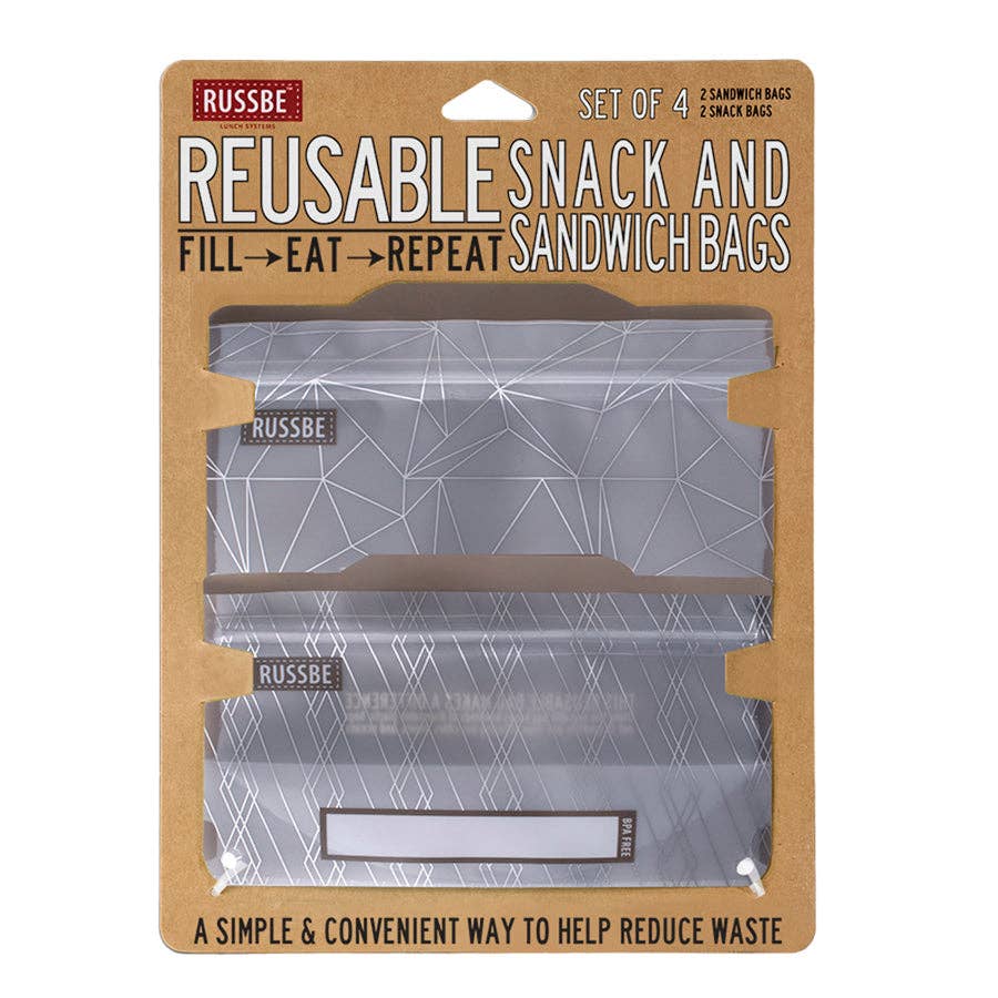 Russbe - Wholesale Zakje/kleedje voor voedsel - Herbruikbare snack- en sandwichzakken met patroon, set van 411