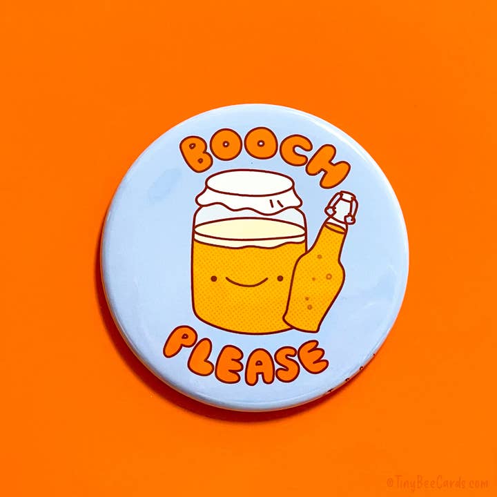 Tiny Bee Cards - Wholesale Magnet - Booch, Please - Kombucha Beverage Pun Magnet or Pin2