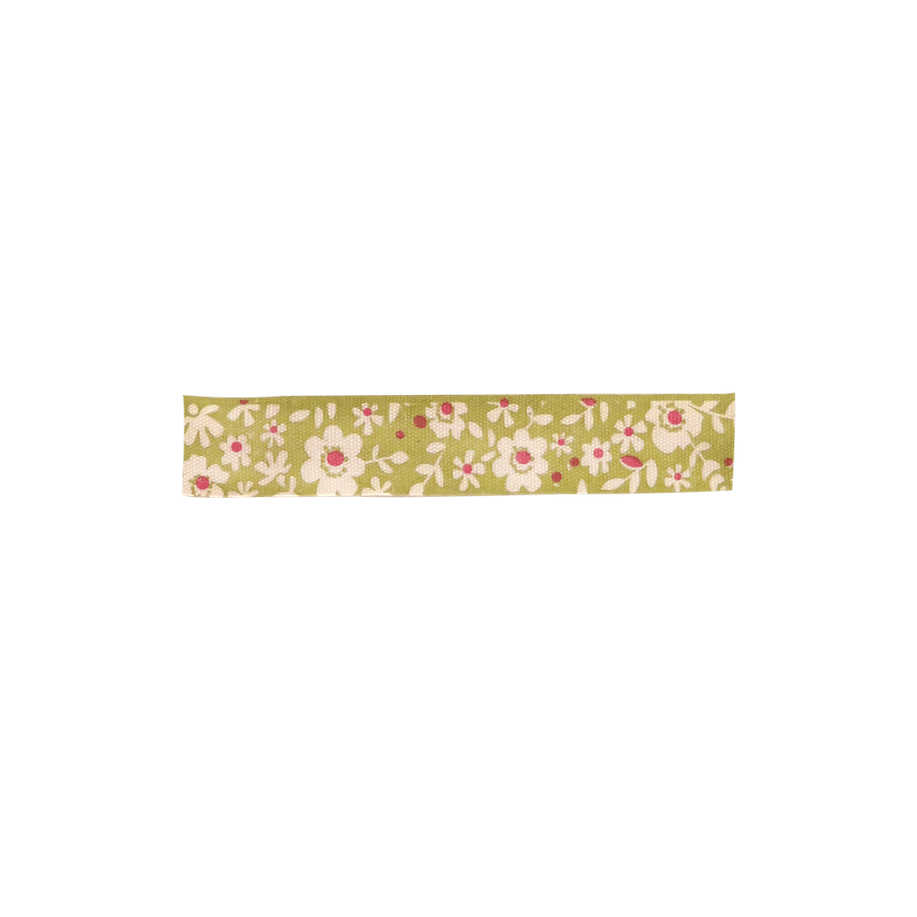 RicebyRice - Wholesale Ribbon - Gift Wrapping - Cotton Ribbon | Green Flower print1