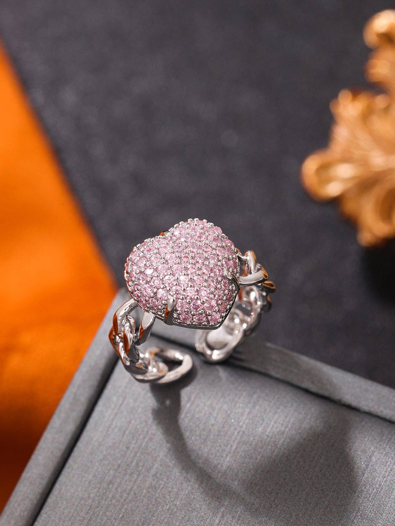 Ole - Wholesale Multi-Stone Ring - Love  Alloy Cubic Zirconia Ring R27063