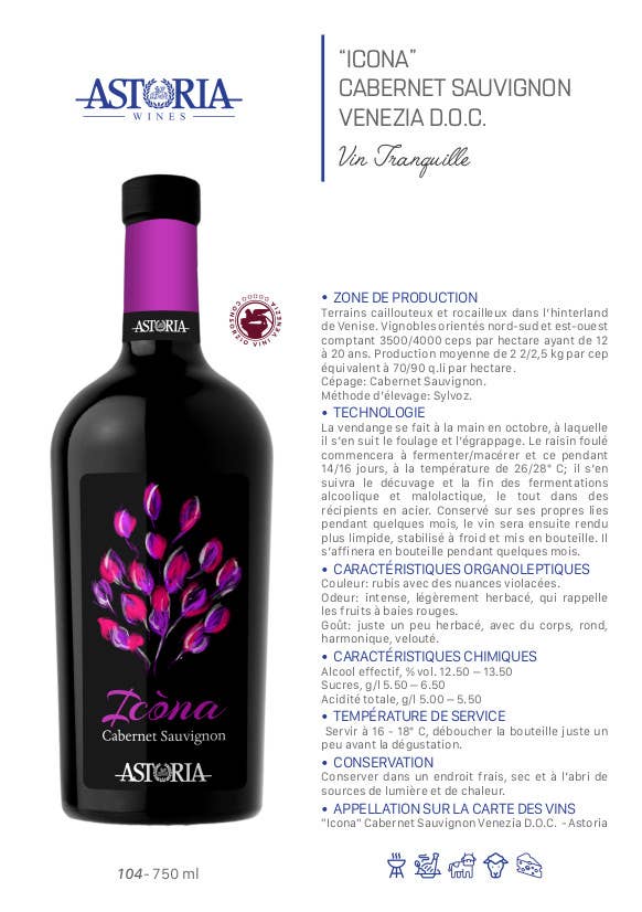 Metina SAS - Wholesale Red Wine - Cabernet Sauvignon Icòna Veneto IGT Astoria Demi 37.5 cl.4