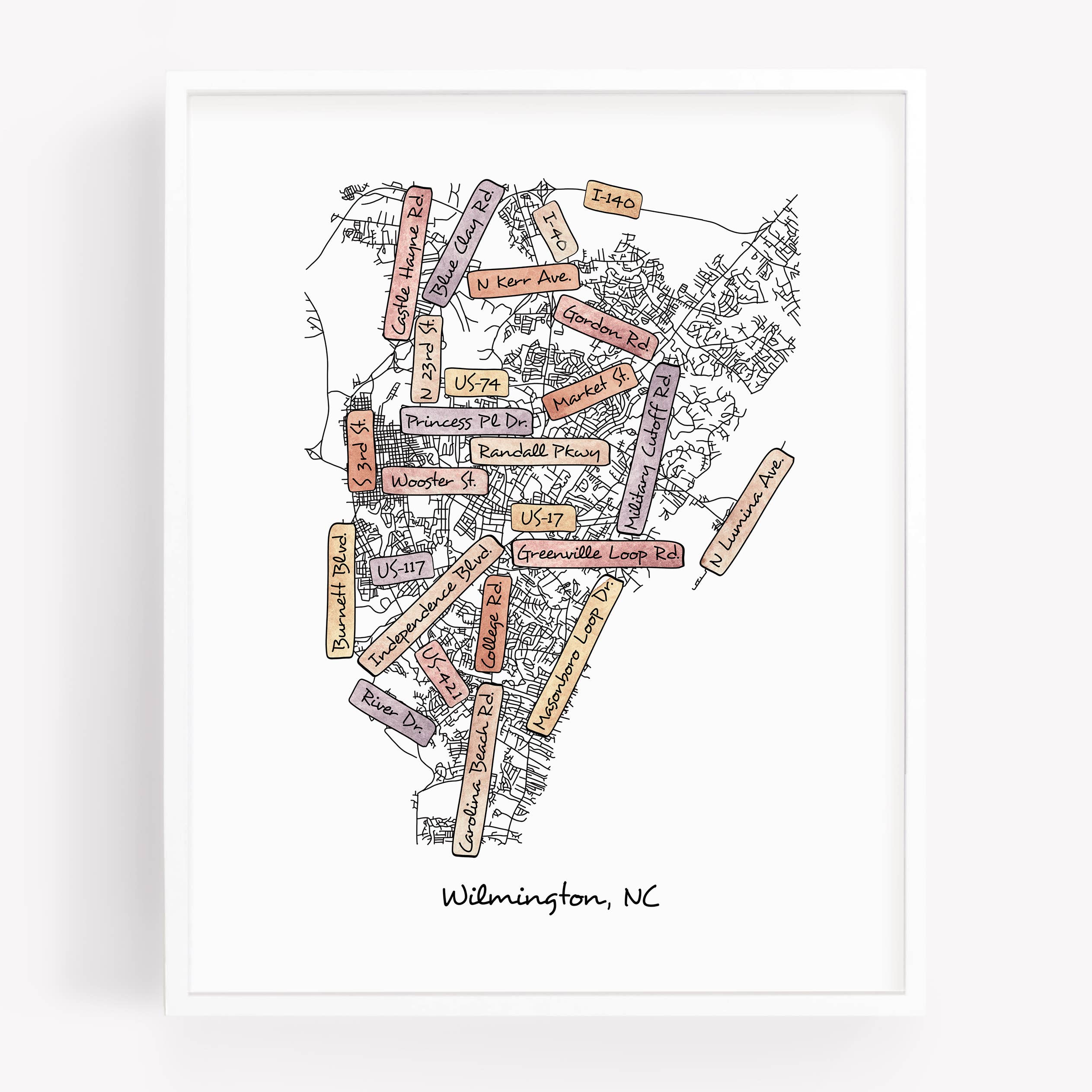Sparks House Co. - Wholesale Art Print - Street Map Print - Street Names - Your City - Custom Order10