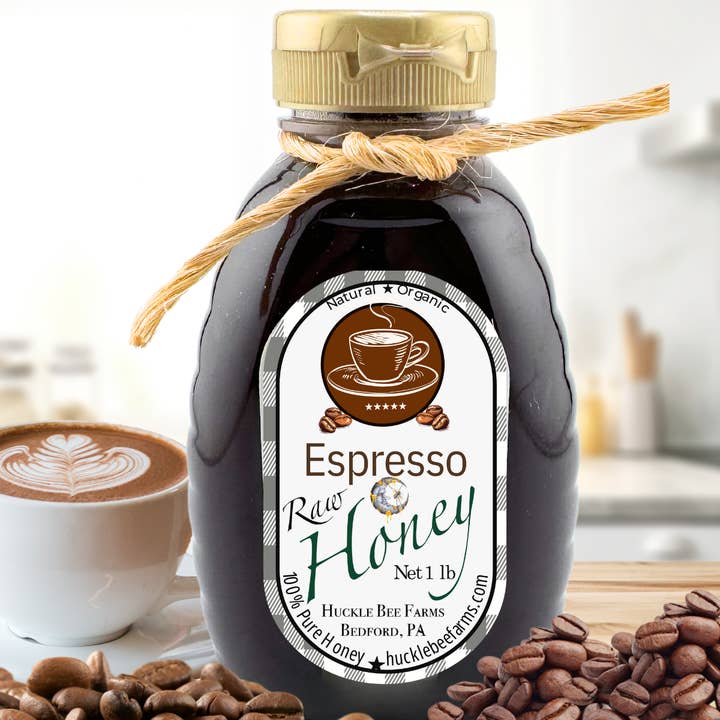 Huckle Bee Farms LLC - Wholesale Honey - Espresso Infused Raw Honey
