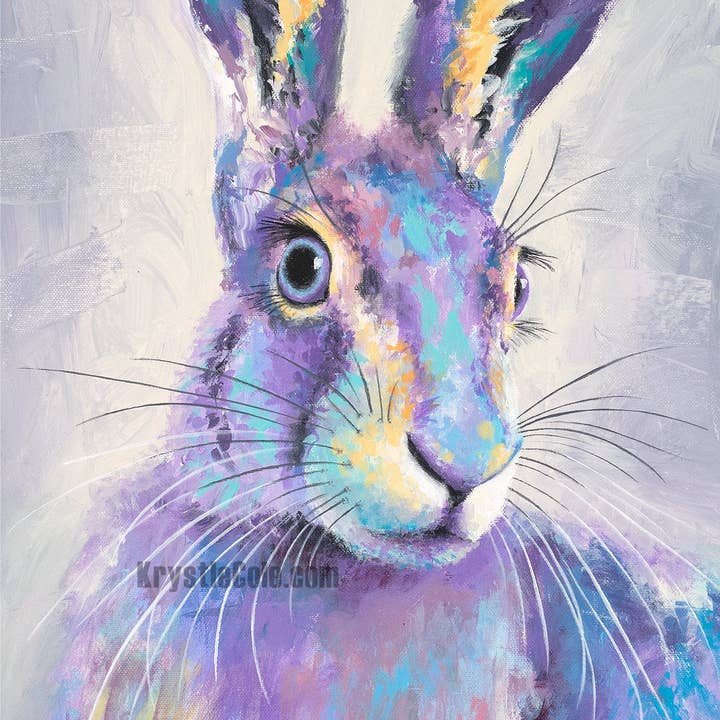 Krystle Cole Fine Art - Wholesale Art Print - Rabbit Art Print - Purple Hare1