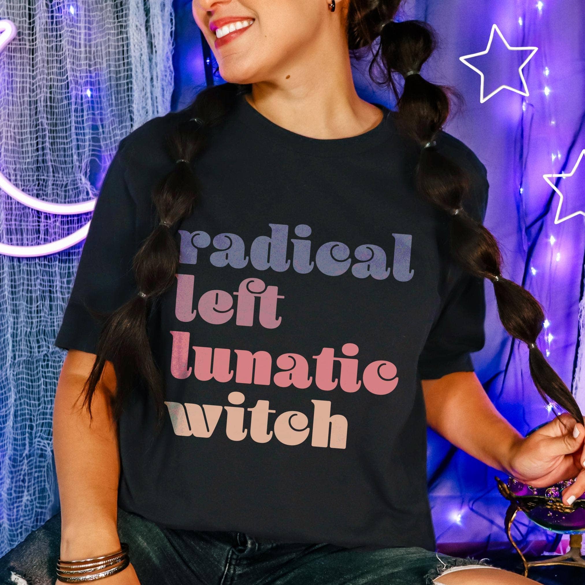 CVH DREAMY LTD - Wholesale Graphic Sweatshirt - Women's - Radical Left Lunatic Witch T-Shirt, Anti Trump Halloween Tee2