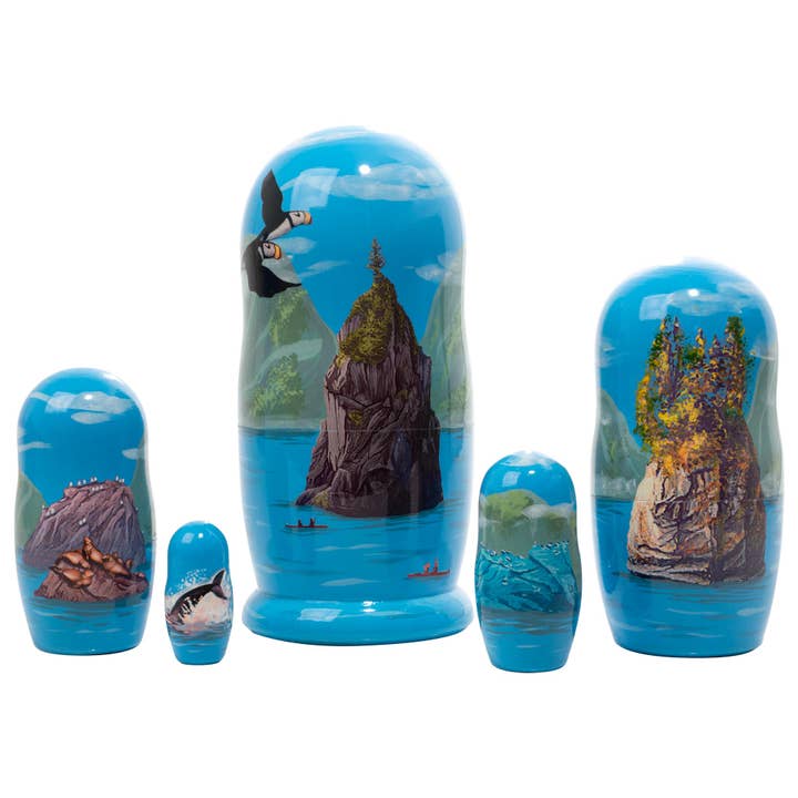 Golden Cockerel - Wholesale Doll - Kids - Kenai Fjords Nesting Doll 5pc./6”