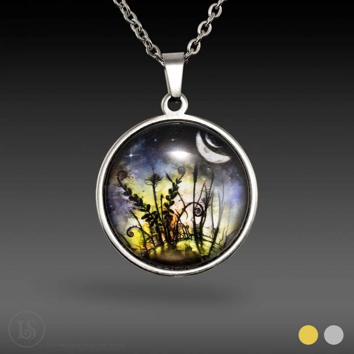 Twilight Moons Art Pendant, 28mm for wholesale by Liz Sabol Jewelry Art